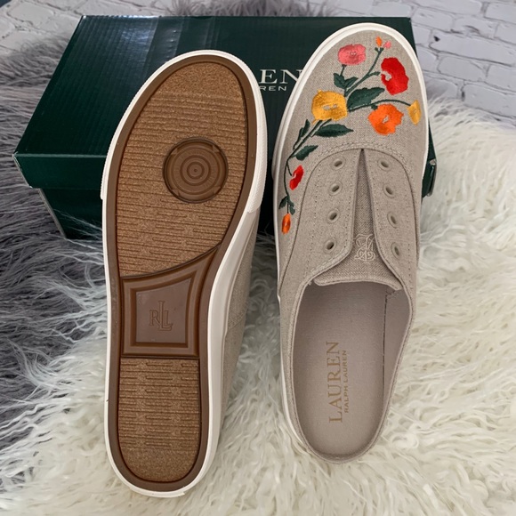 Ralph Lauren Jaida Linen Sneakers Shoe Slide 7 - Picture 6 of 8